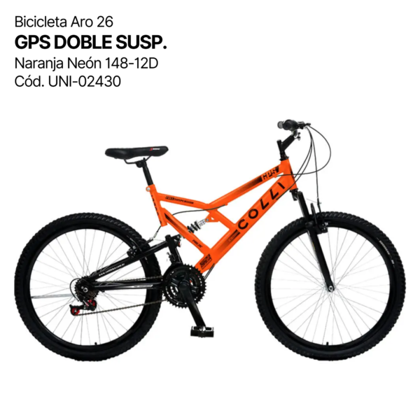 BICICLETA ARO 26 GPS DOBLE SUSP.