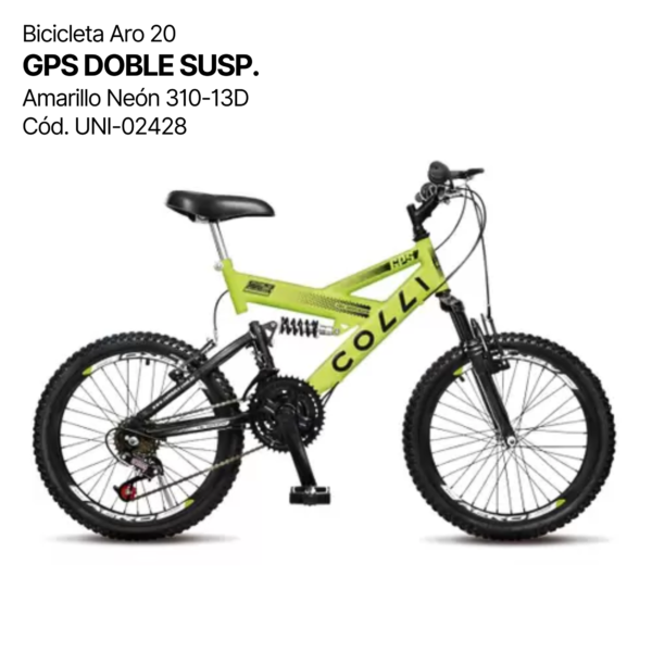 BICICLETA ARO 20 GPS DOBLE SUSPENSIÓN